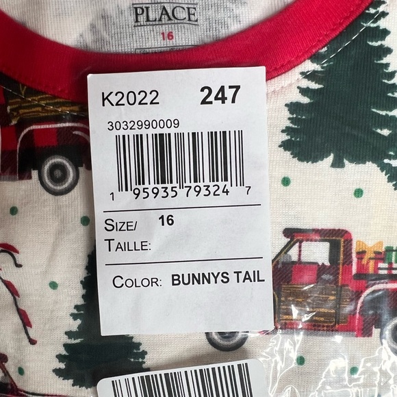 Unisex Kids Matching Family O Christmas Tree Snug Fit Cotton Pajamas-Bunnys Tail - Picture 3 of 7